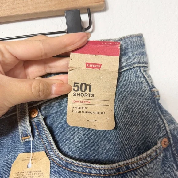 LEVI'S 501 HIGH RISE JEAN SHORTS WOMEN'S 32 NWT 100% COTTON - Picture 4 of 8